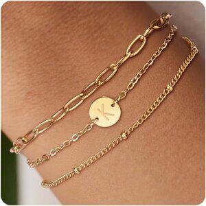 Luxurious Gold Initial Charm Bracelet - Perfect for Birthdays & Anniversaries